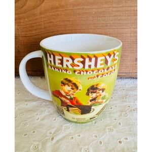 Hersheys Vintage Baking Chocolate Cocoa Mug Green Ceramic 16oz Coffee Cup